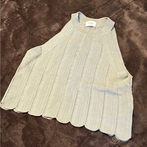 Aritzia Wilfred Ribbed Knit Top in Soft Green